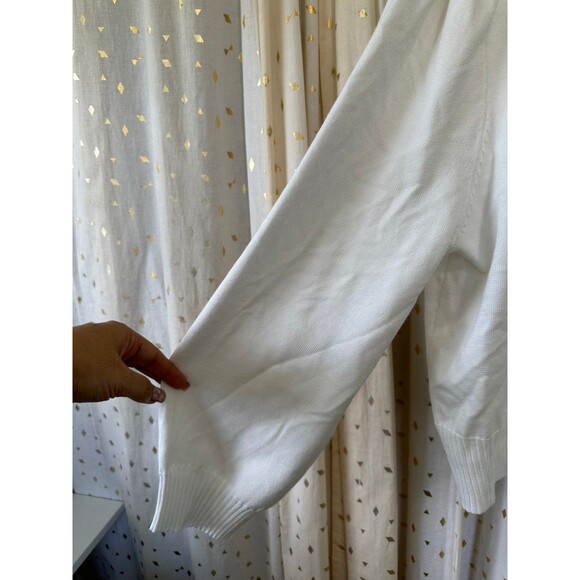 NWOT Tint & Shadow Puff Bubble Sleeve Plunge V Neck Two Button Crop Cardigan L - Picture 2 of 6